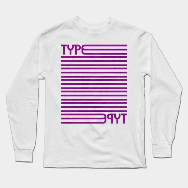 Type Stripes (Purple) Long Sleeve T-Shirt by John Uttley